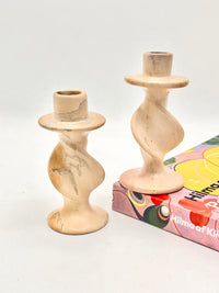 Hand-Carved Soapstone Candle Holders