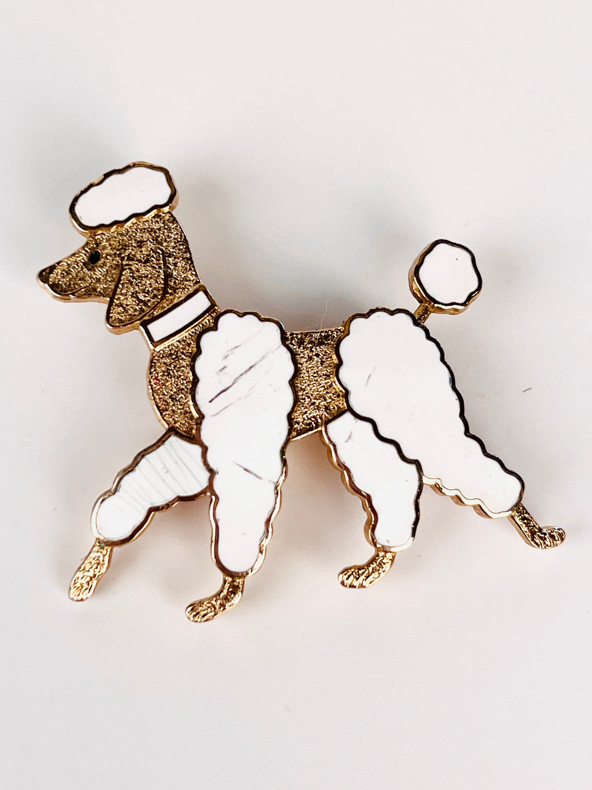 Vintage Enameled Poodle Brooch