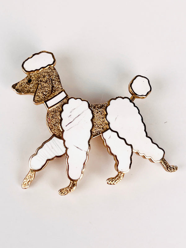 Vintage Enameled Poodle Brooch
