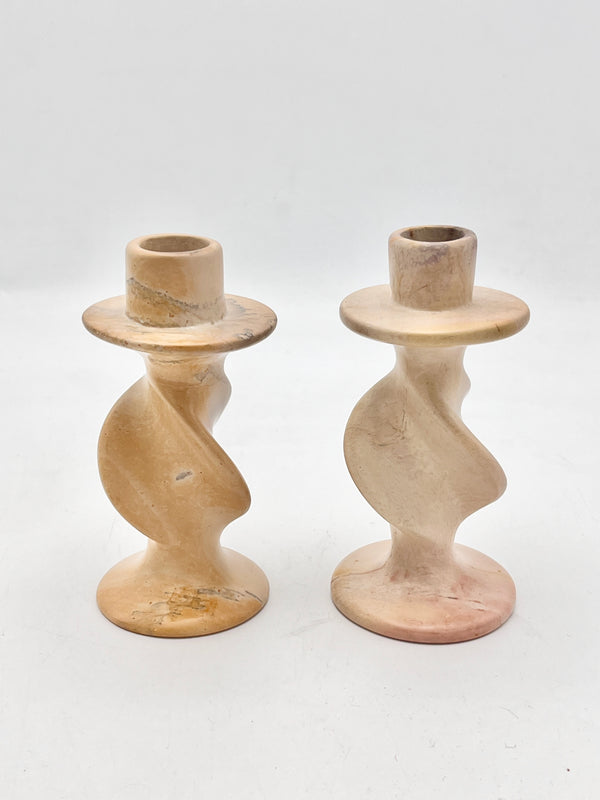 Hand-Carved Soapstone Candle Holders