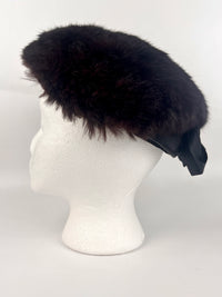 Vintage 50s Brown Genuine Fur Hat