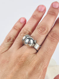 Modernist Sterling Ball Ring