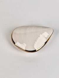 Vintage Porcelain Oyster Shell Box Made in Italy