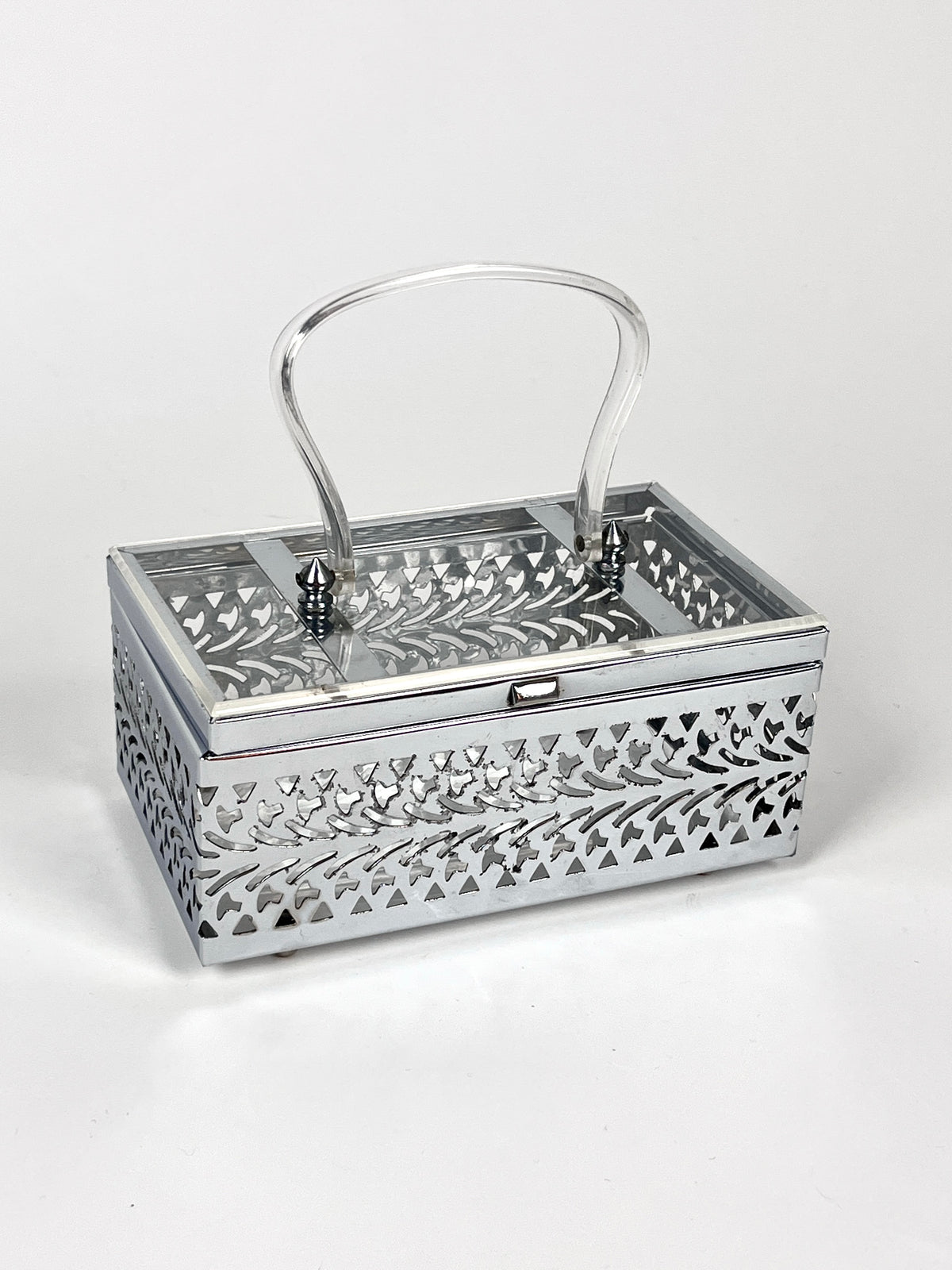 Vintage Chrome & Lucite Box Purse