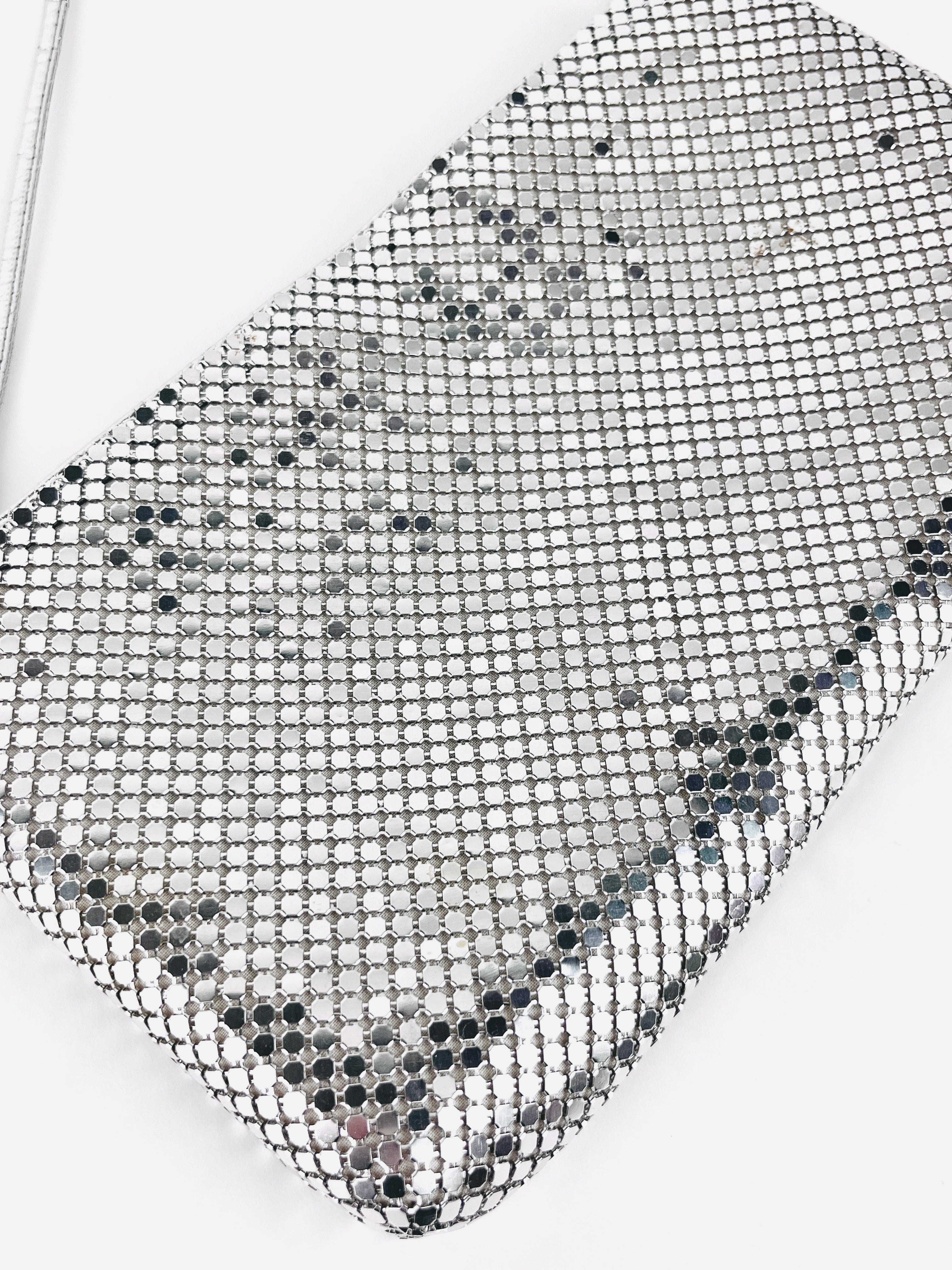 Silver mesh online bag