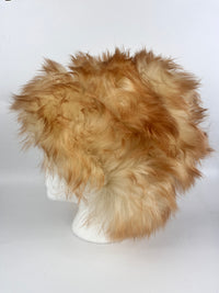 Vintage 70s Tan & White Shearling Hat