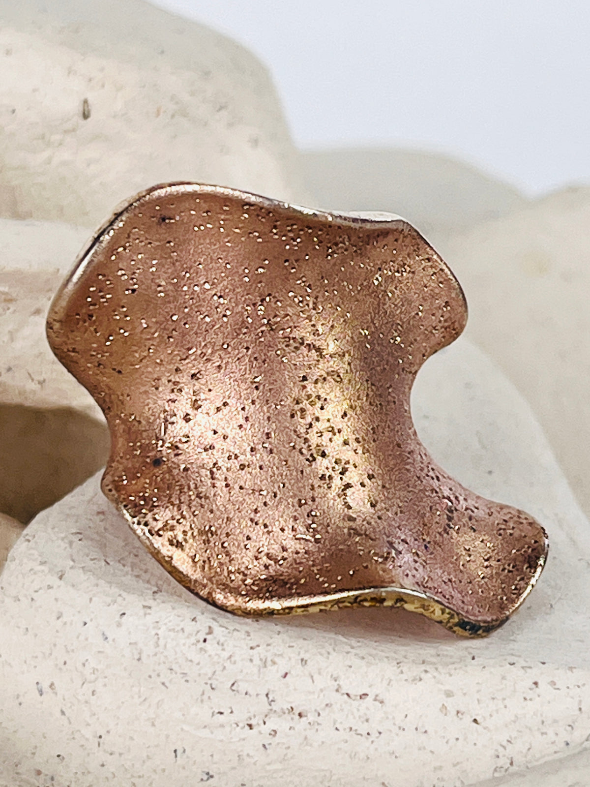 Vintage Rose Gold Vermeil Sterling Silver Shimmer Ring