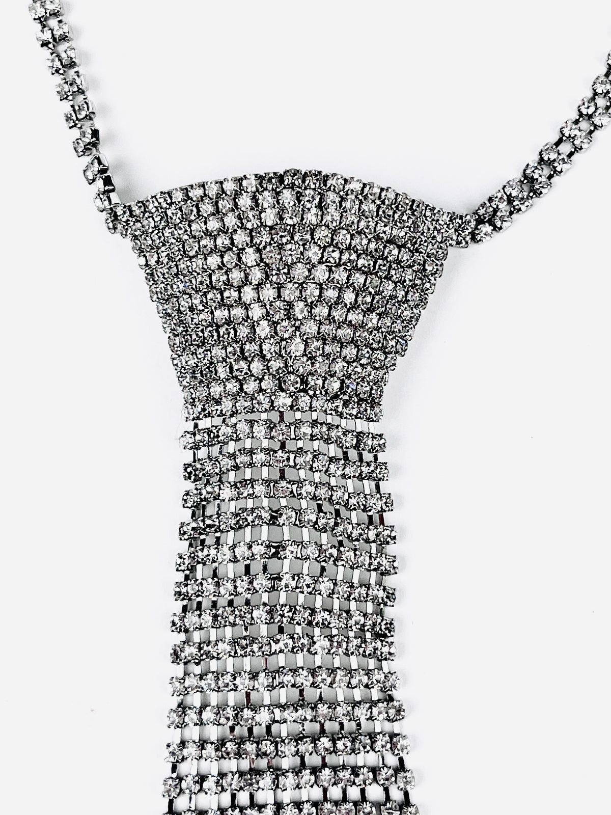 Vintage Rhinestone Tie Necklace