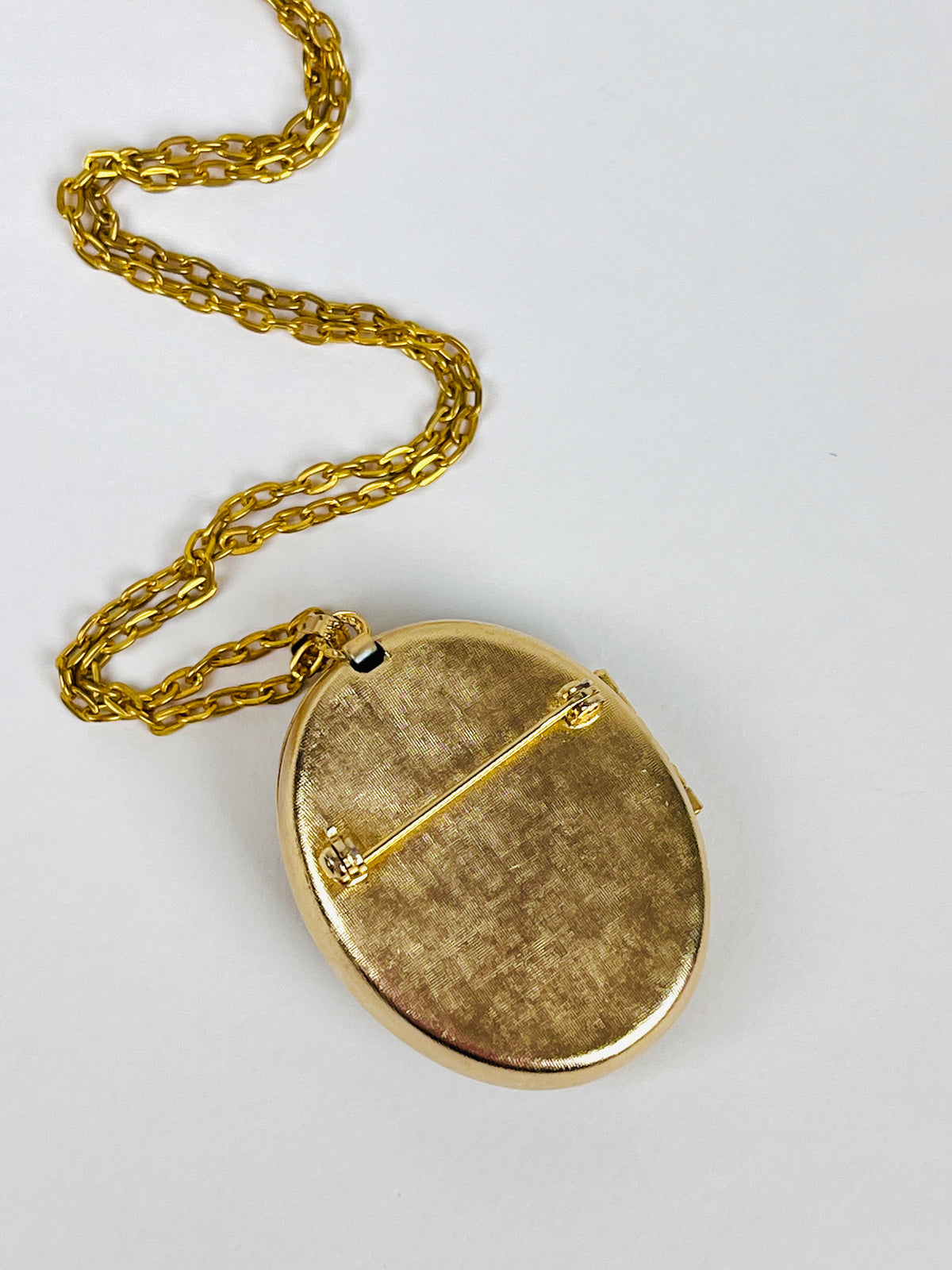 Vintage Faux Topaz Locket Pendant & Brooch