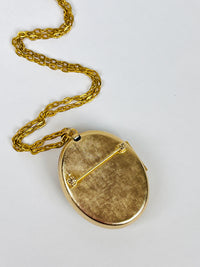 Vintage Faux Topaz Locket Pendant & Brooch