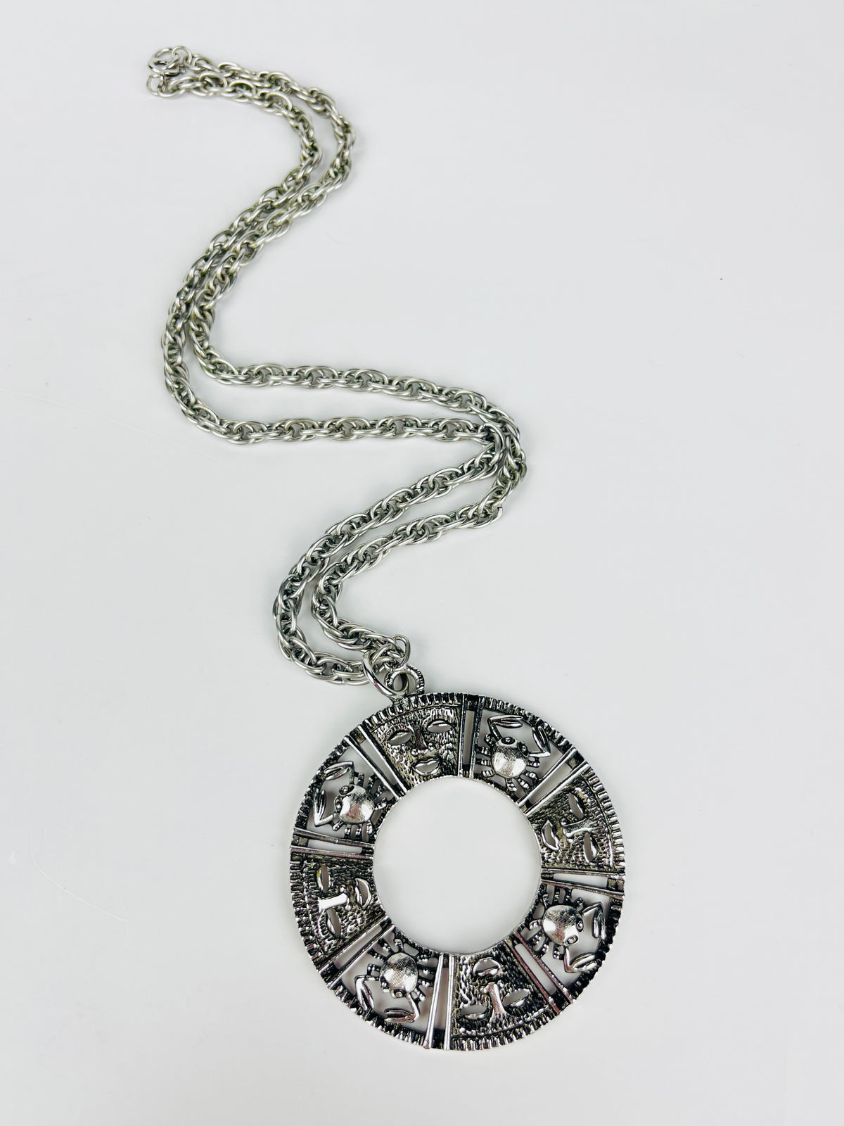 Vintage 1970s Cancer Crab Zodiac Necklace