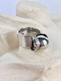 Modernist Sterling Ball Ring