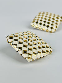 Vintage Woven Leather Earrings