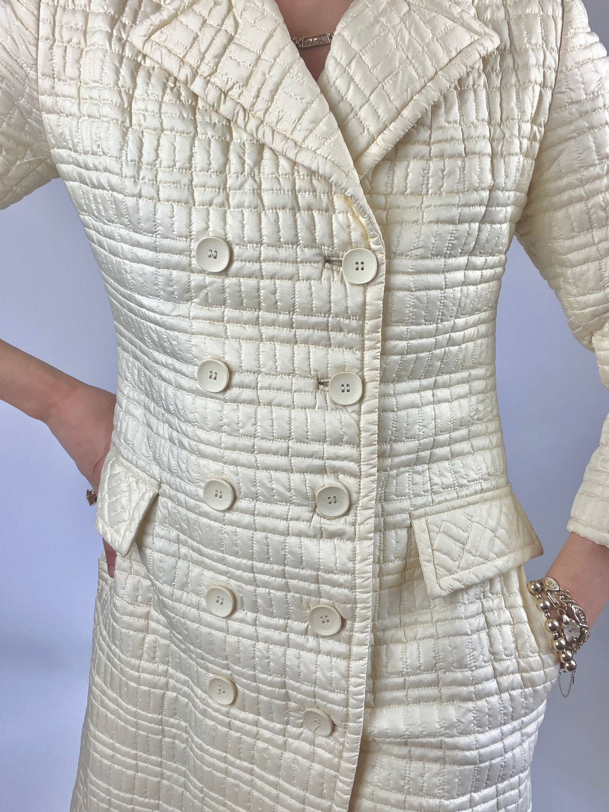Vintage French Vanilla Quilted Jacket