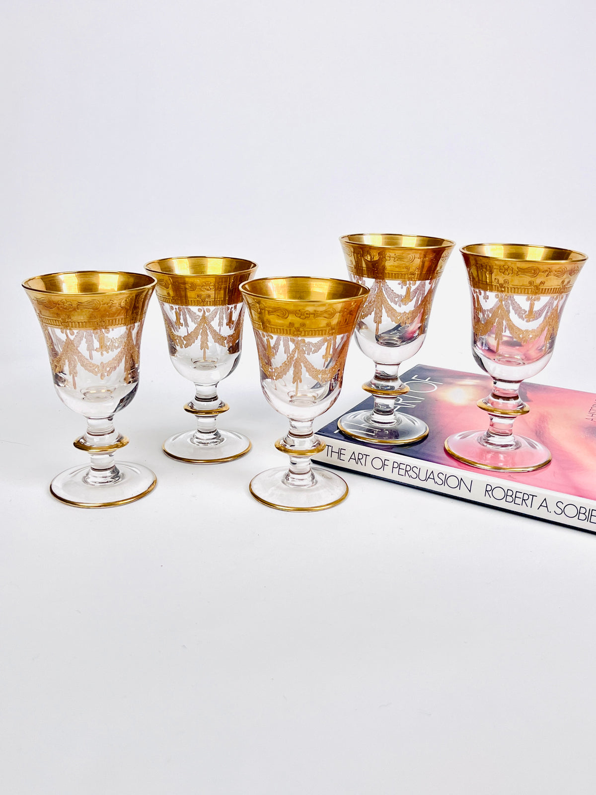 Vintage 24k Gold Arte Italica Medici Goblets