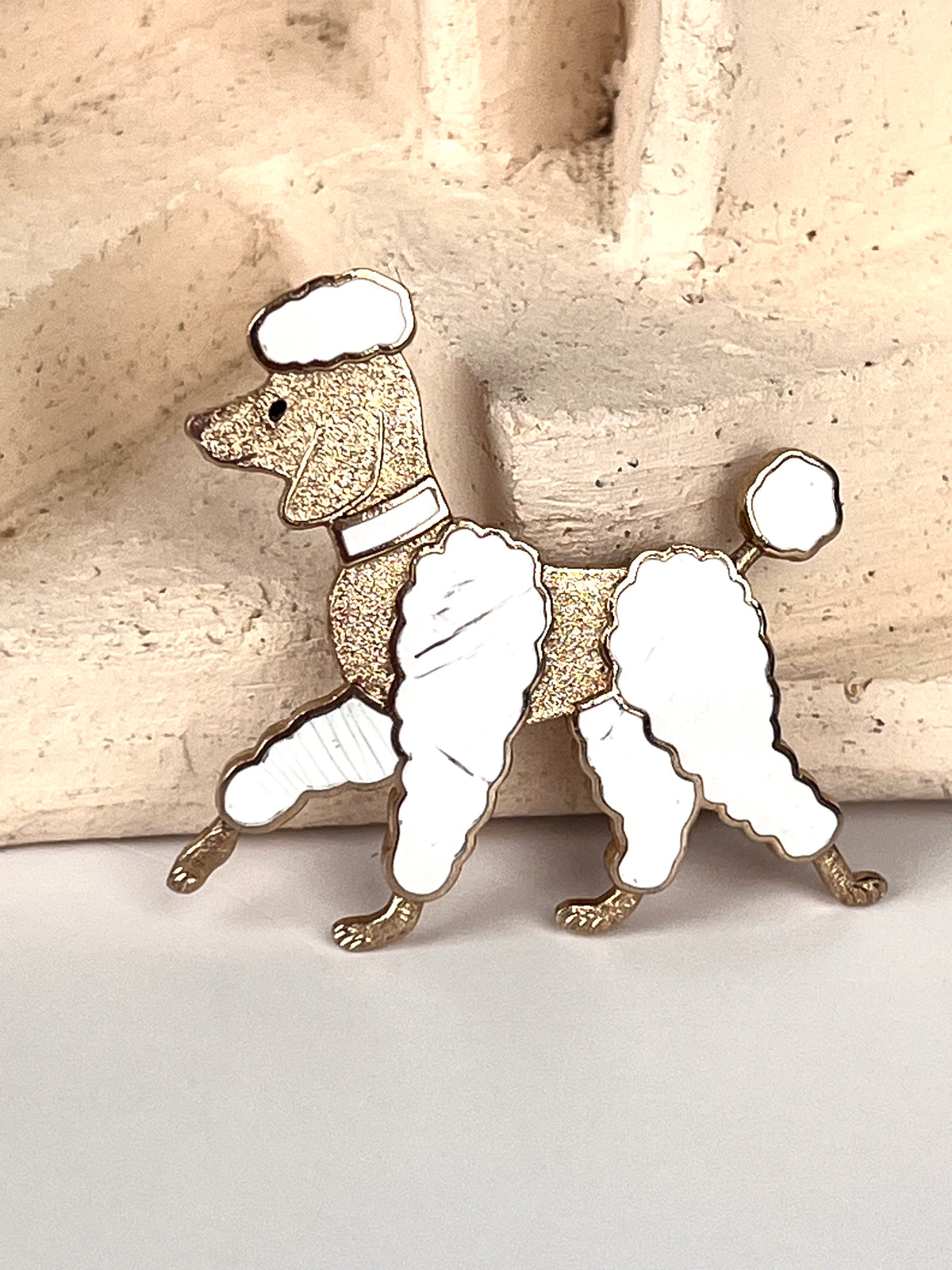 Vintage Enameled Poodle Brooch