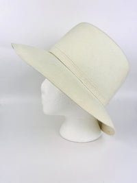 Vintage White Felted Wool Hat by Adolfo