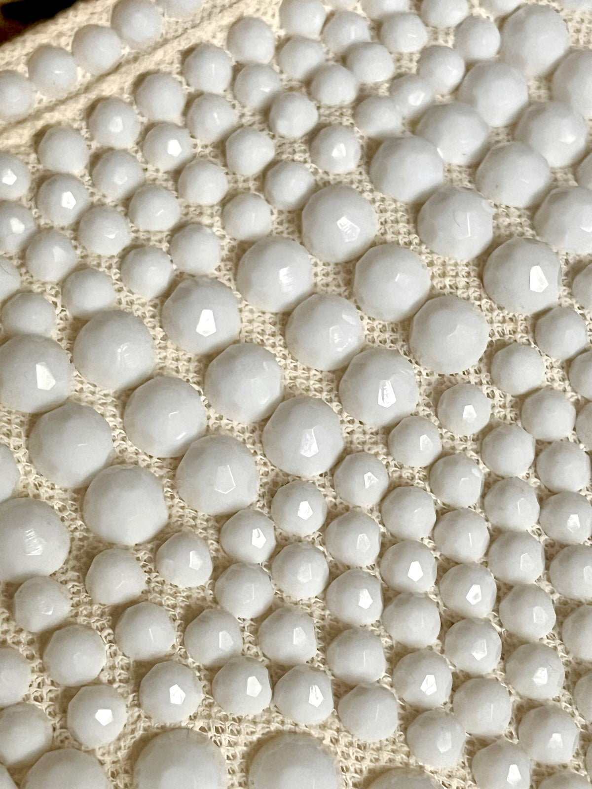 Vintage White Faceted Cabochon Bag