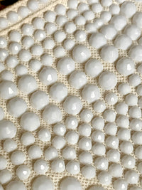 Vintage White Faceted Cabochon Bag