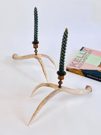 Natural Drop Antler Candle Holders, a Pair