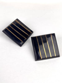 Vintage Horn & Brass Earrings