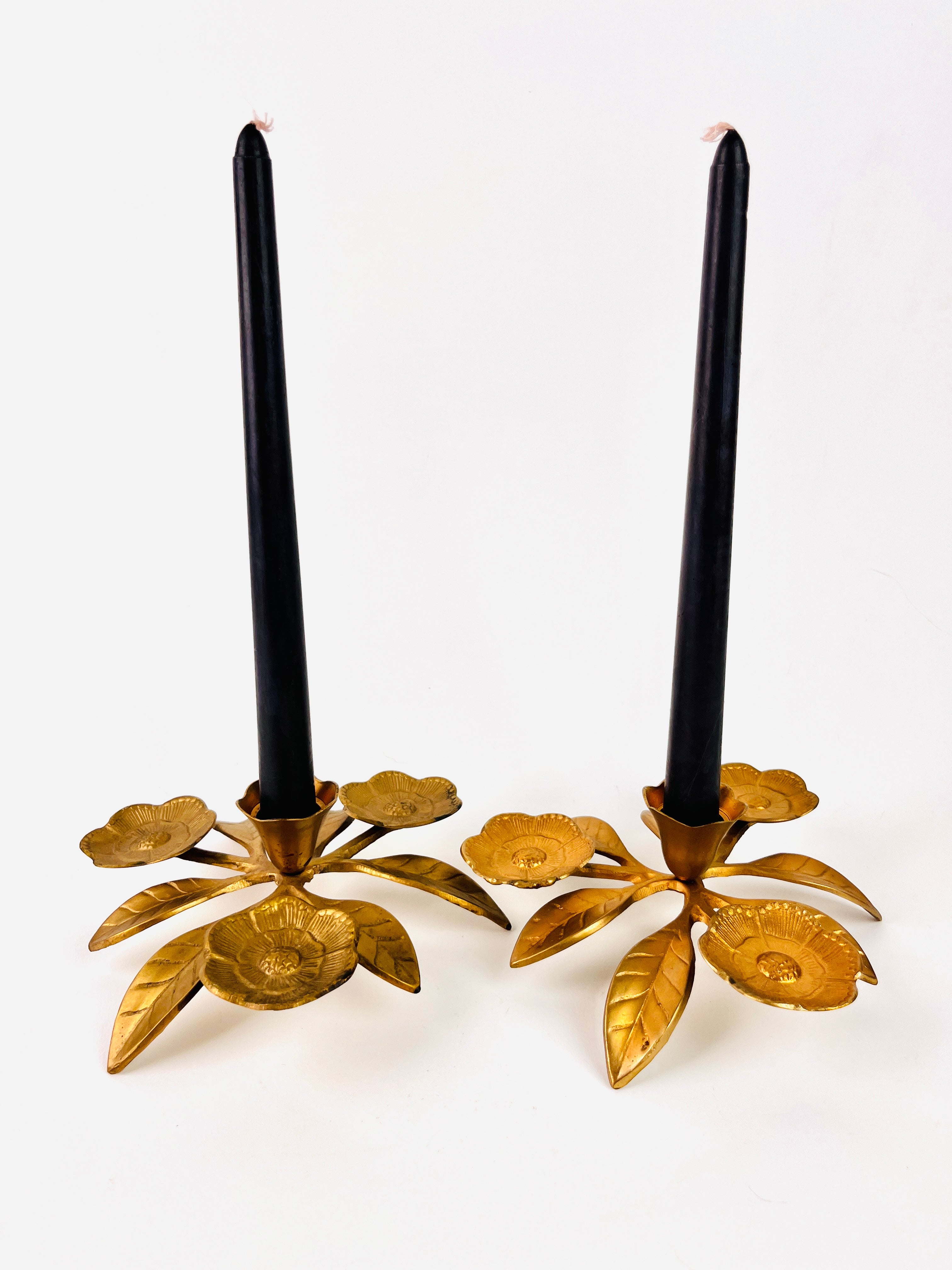 Vintage Brass & Mother of Pearl Candle Holders – Dovetail