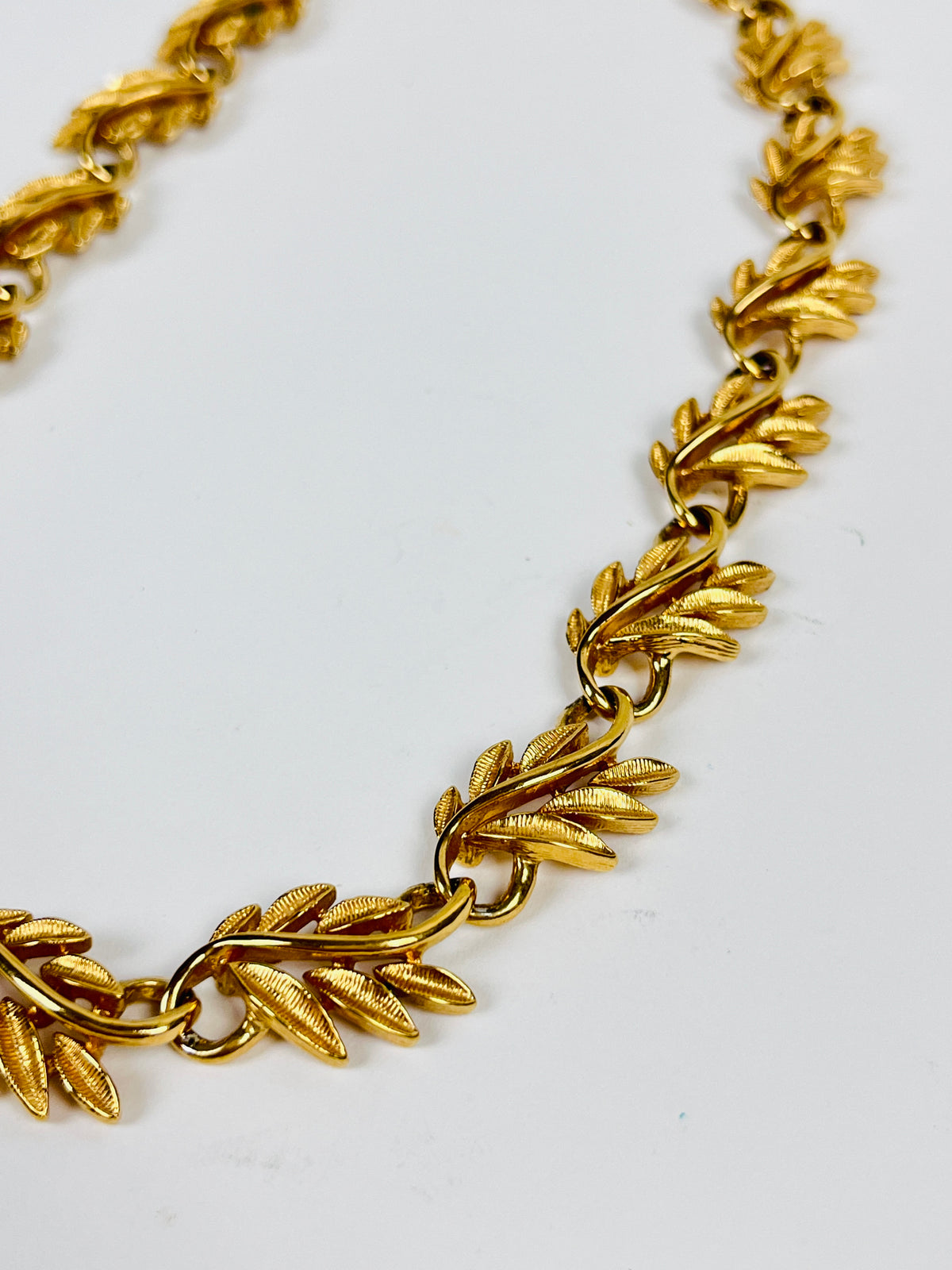 Vintage Gold Tone Leaf Necklace by Napier