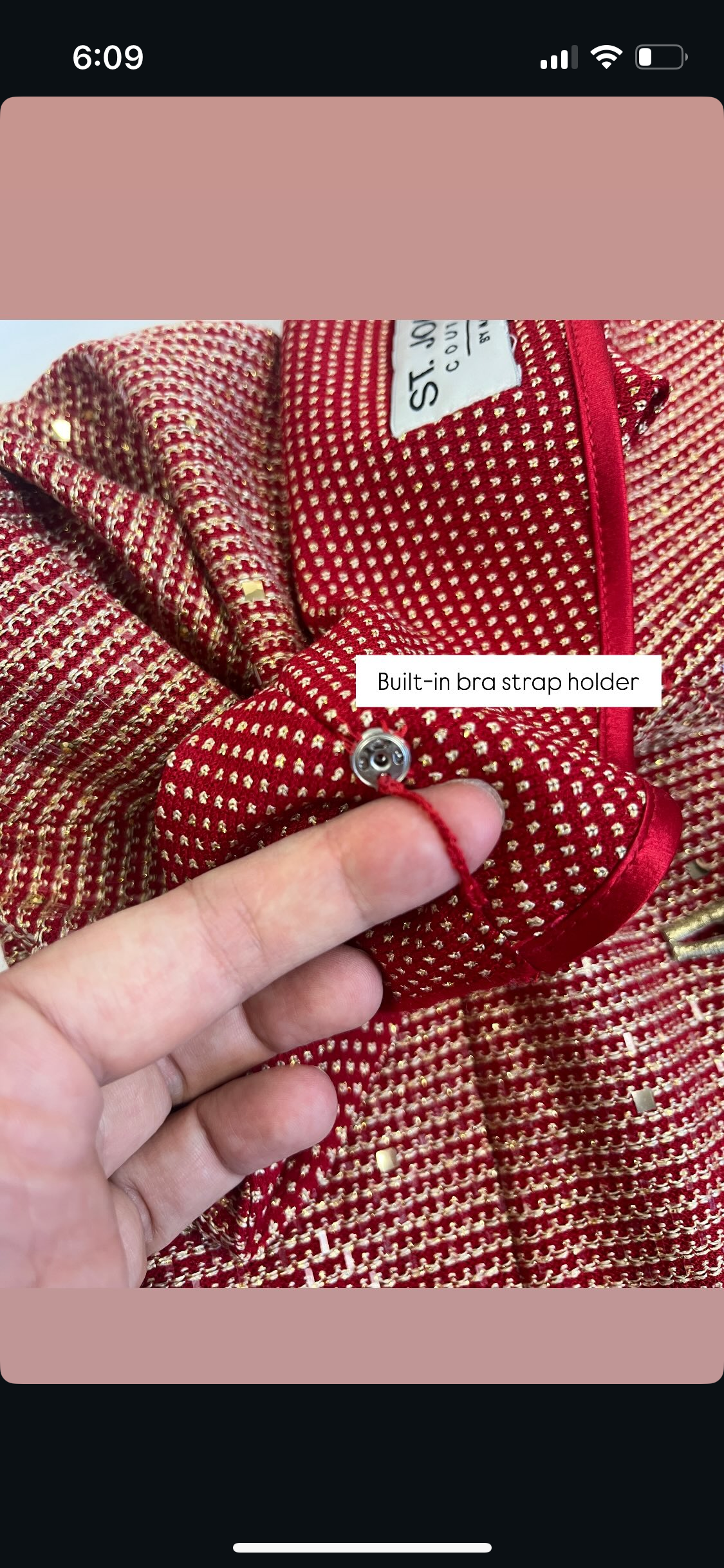 Vintage St. John Couture Red & Gold 2pc Set