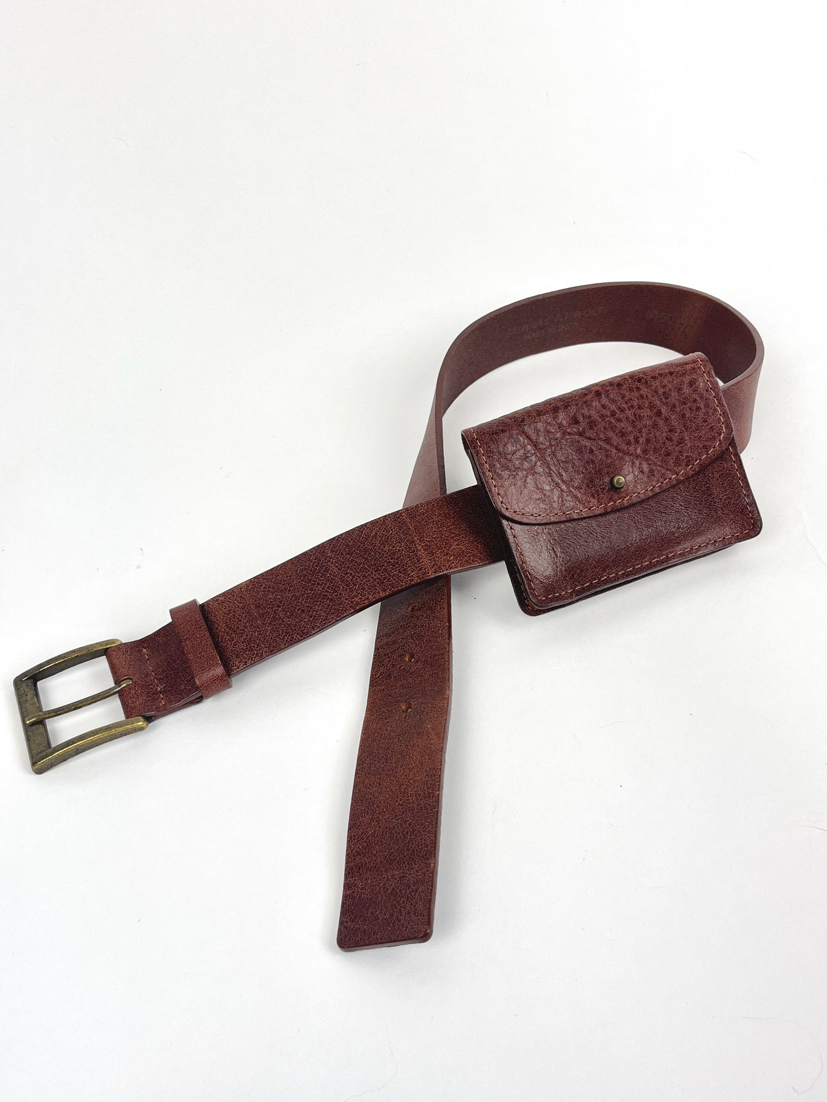 Vintage Leather Belt & Pouch by Streets Ahead