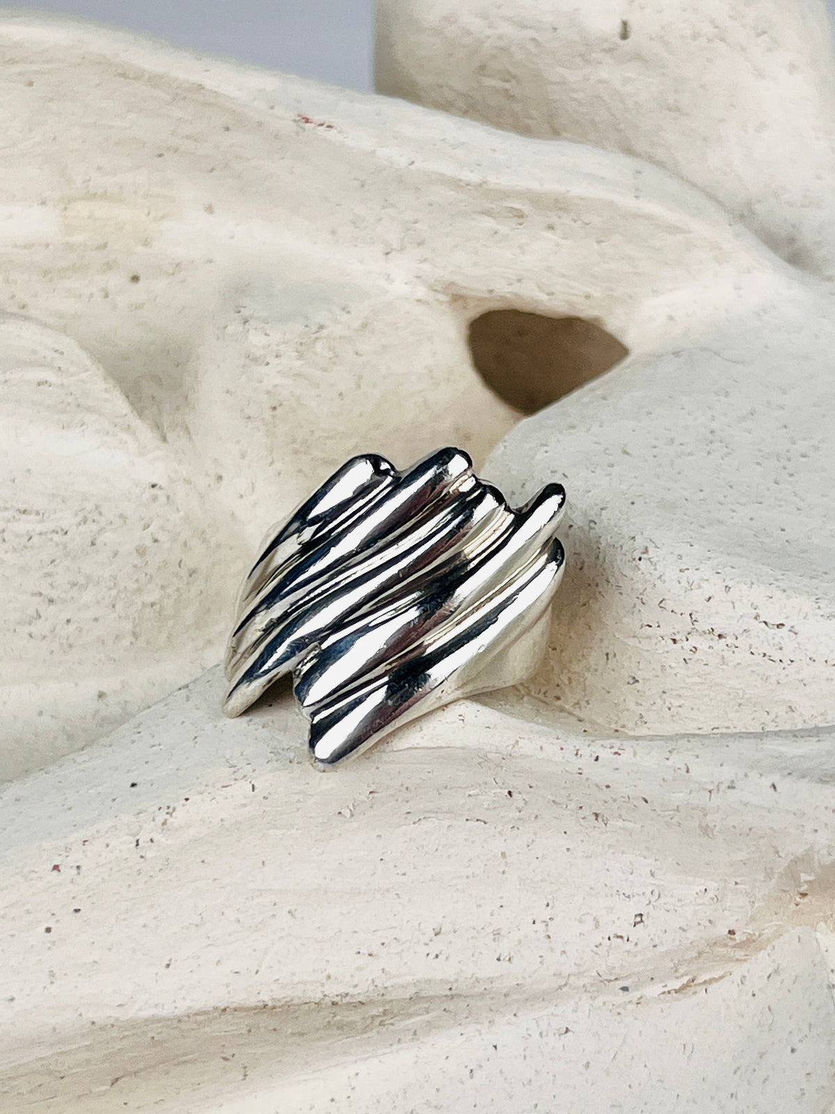 Modernist Sterling Wave Ring
