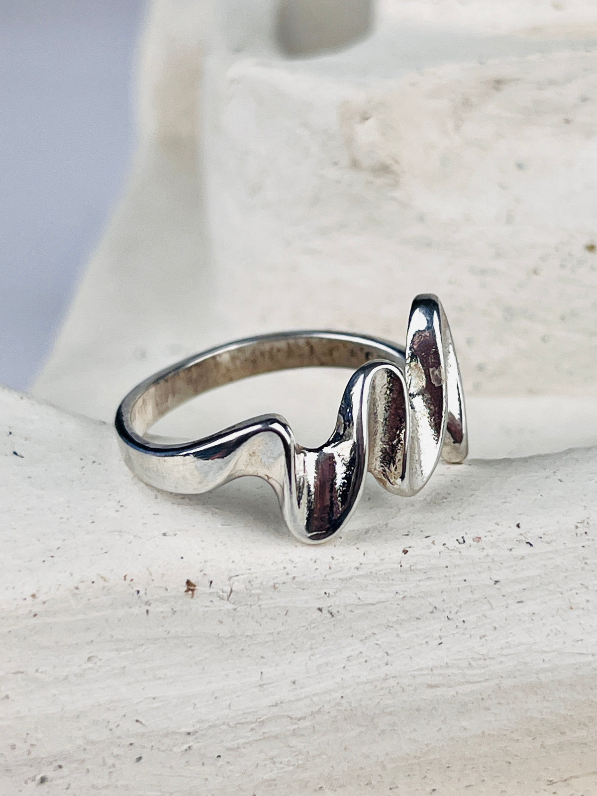 Modernist Sterling Wave Ring