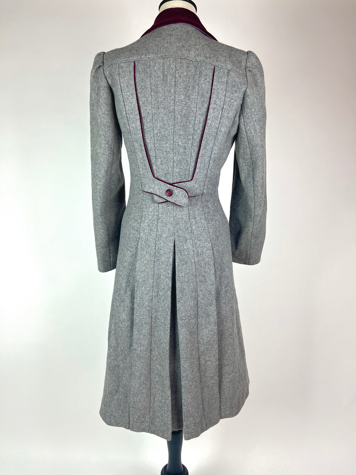 Vintage Gray & Burgundy Princess Coat
