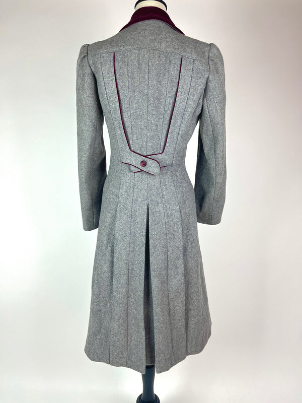 Vintage Gray & Burgundy Princess Coat