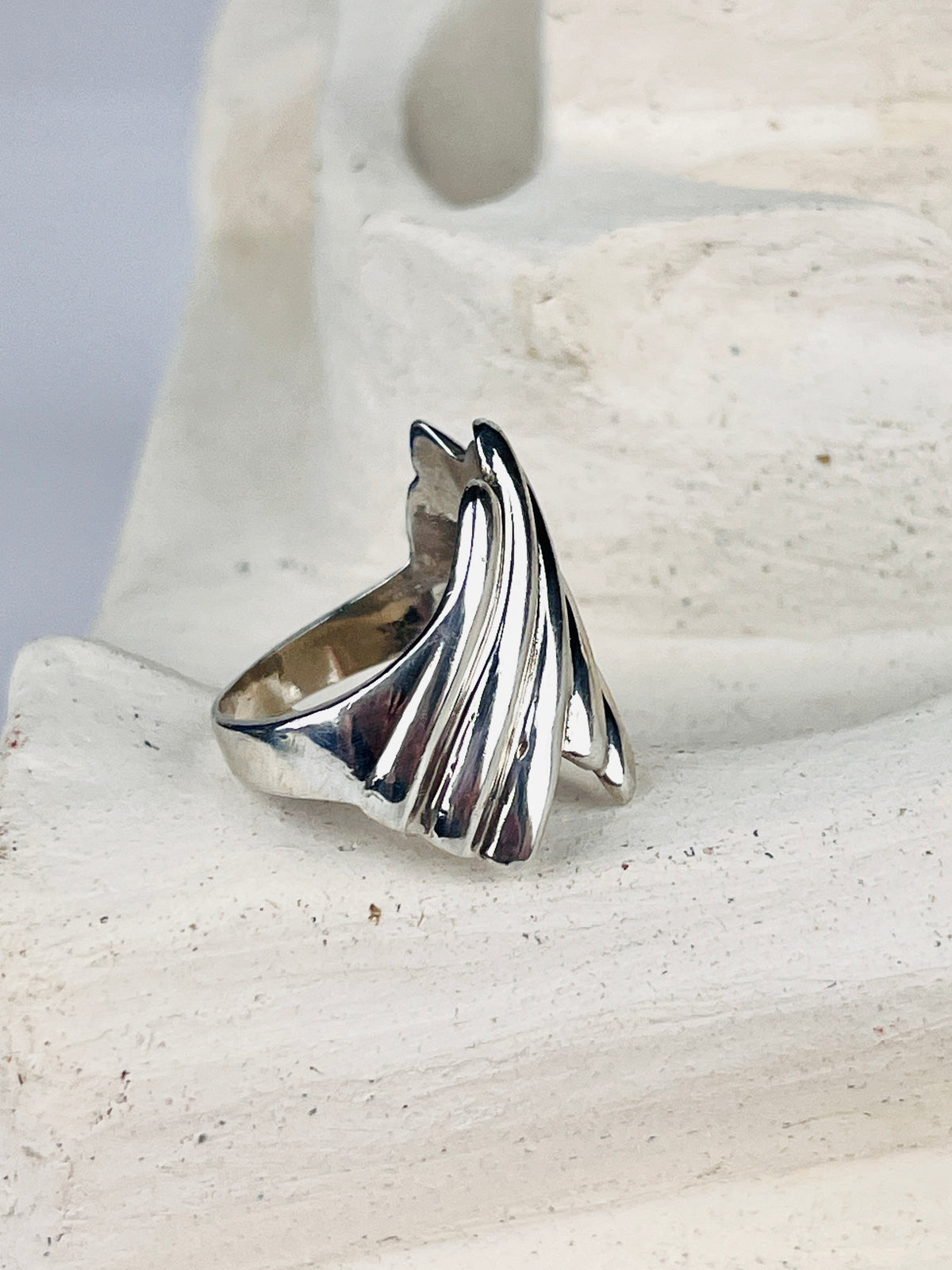 Modernist Sterling Wave Ring