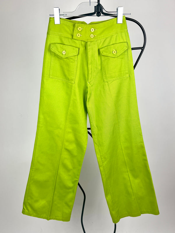 Vintage 1960s Lime Green Denim Pants