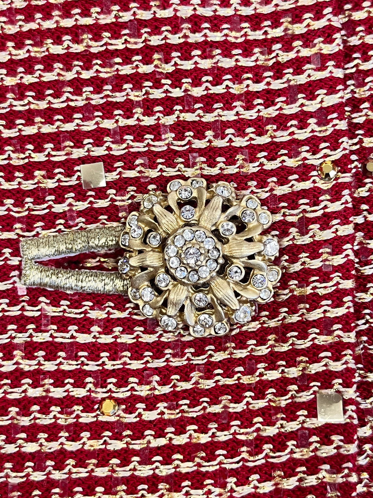 Vintage St. John Couture Red & Gold 2pc Set