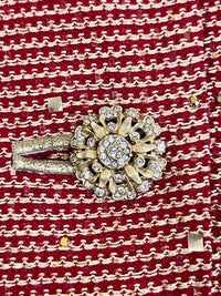 Vintage St. John Couture Red & Gold 2pc Set