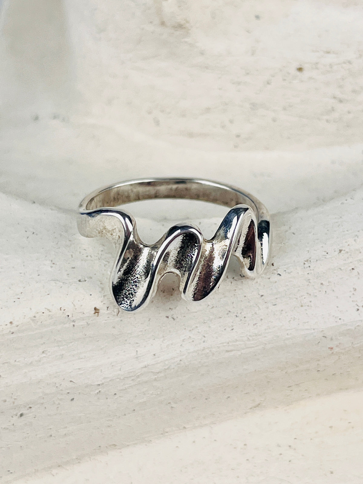 Modernist Sterling Wave Ring