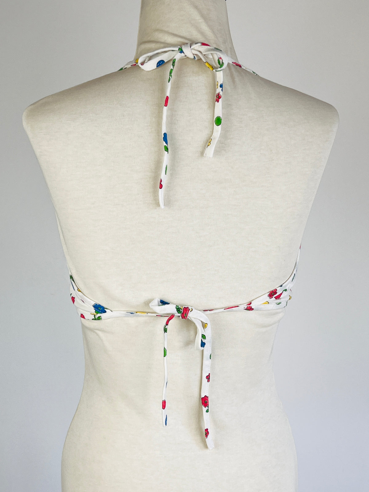 Vintage 1970s Floral Cropped Halter Top