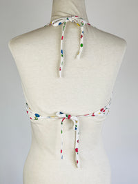 Vintage 1970s Floral Cropped Halter Top