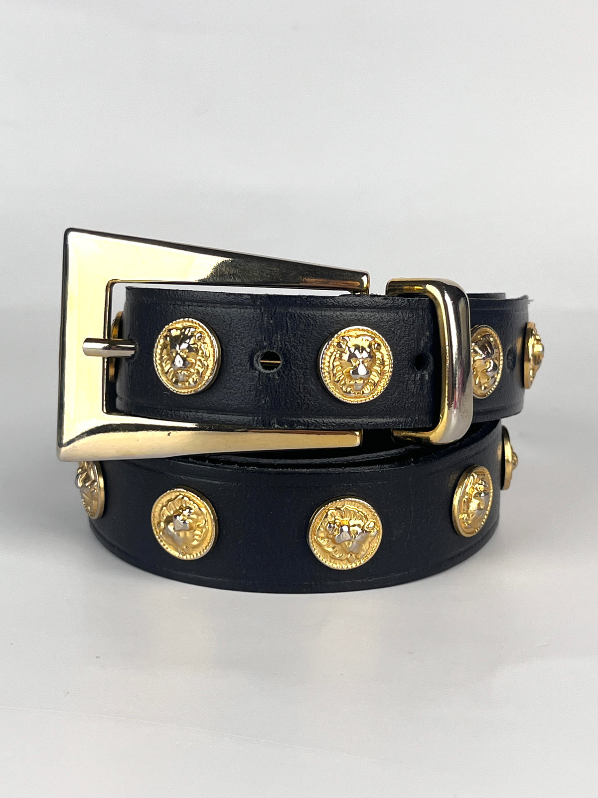 Vintage Leather Lion Medallion Belt