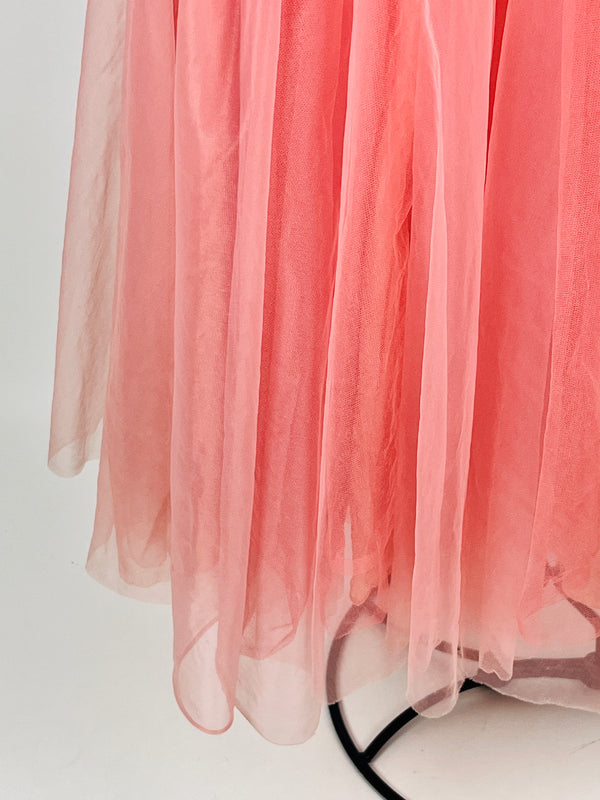 Vintage 1950s Pink Tulle & Taffeta Party Dress
