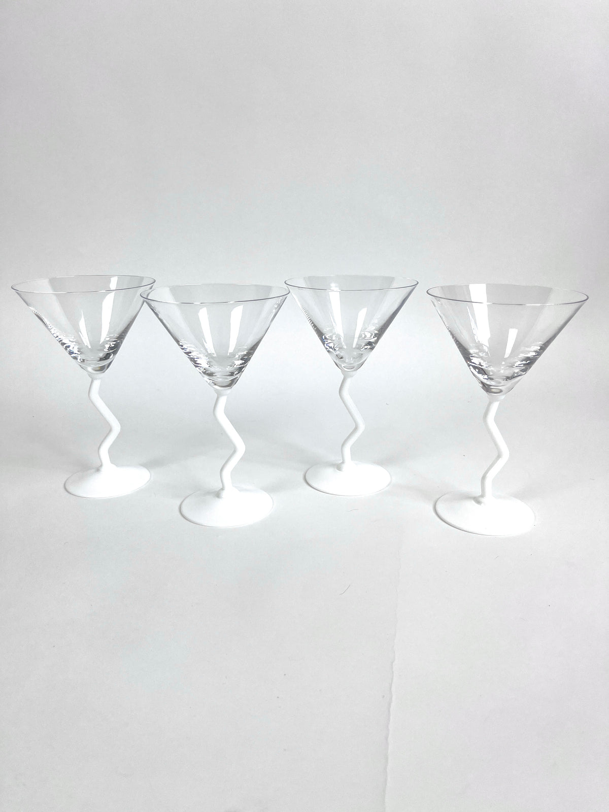 Postmodern Martini Glasses - White Stems