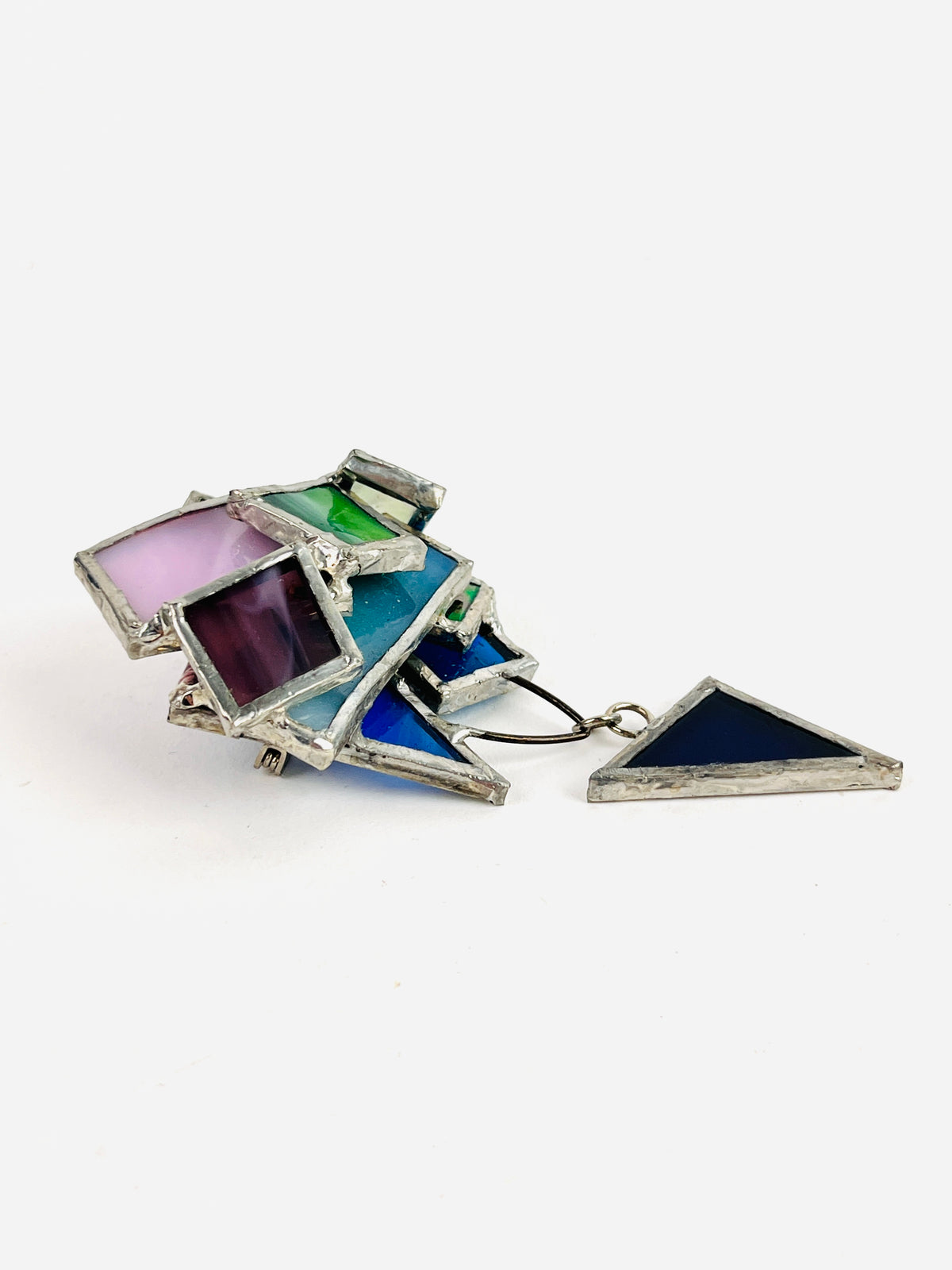 Vintage Stained Glass Brooch