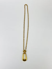 Vintage 1960s Crown Trifari Rope Chain Pendant Necklace