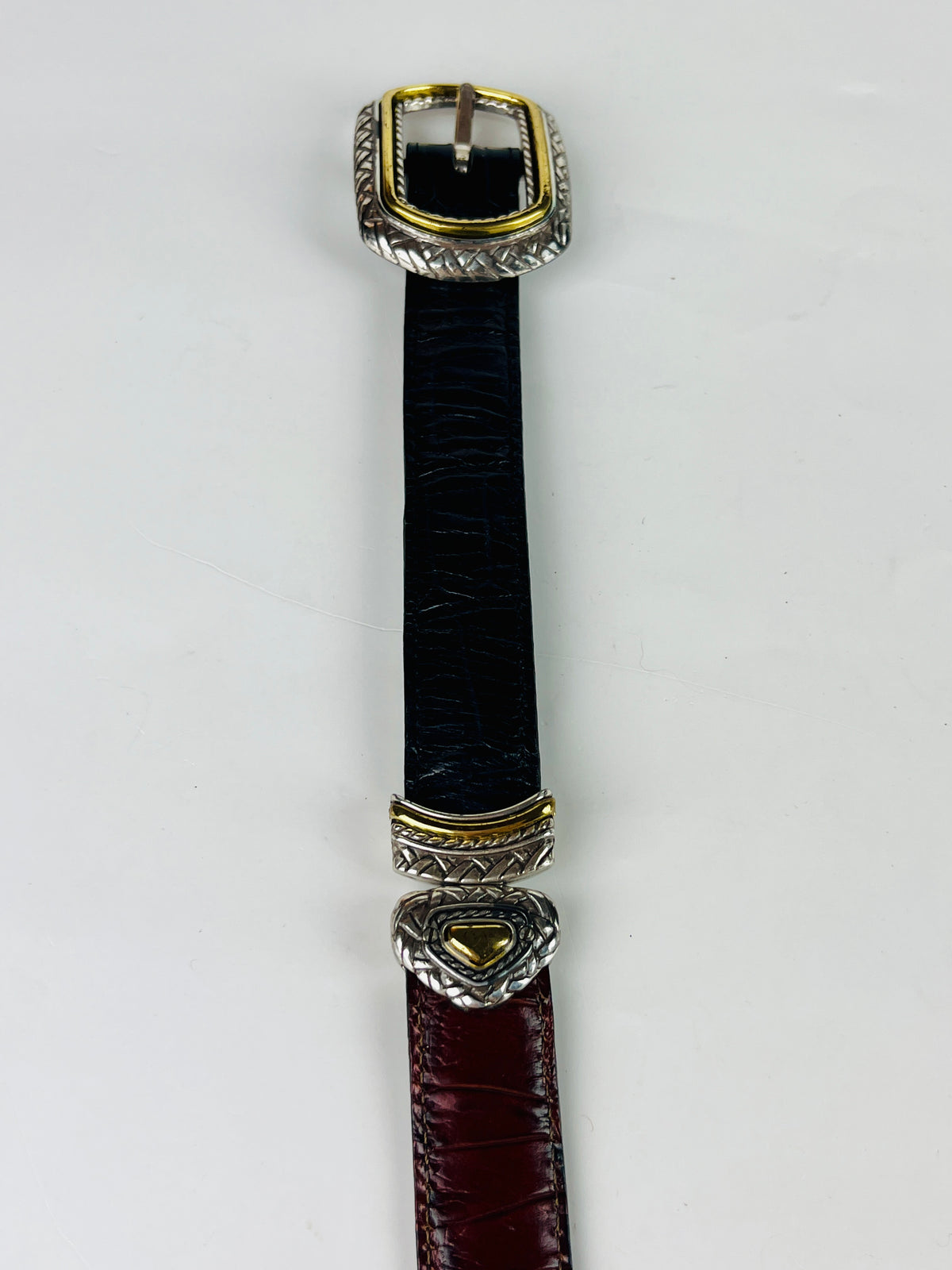 Vintage Reversible Black & Brown Leather Brighton Belt