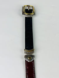 Vintage Reversible Black & Brown Leather Brighton Belt