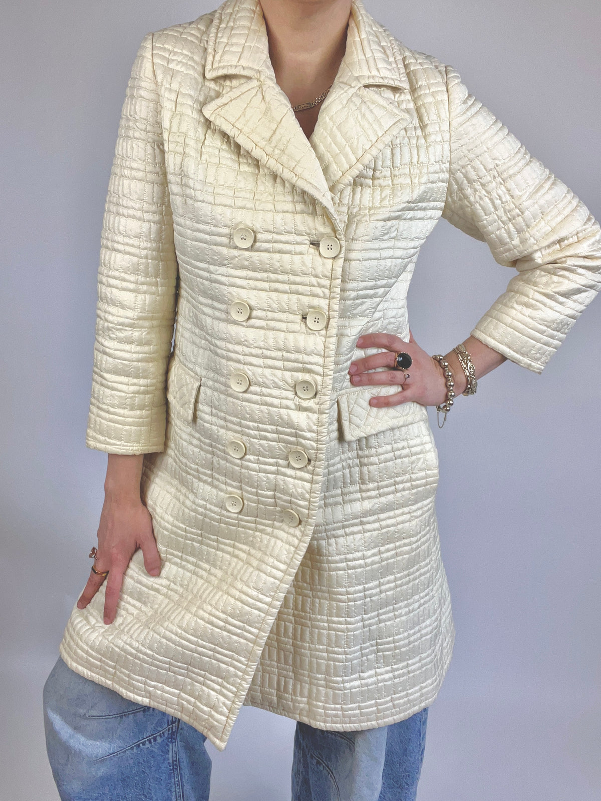 Vintage French Vanilla Quilted Jacket