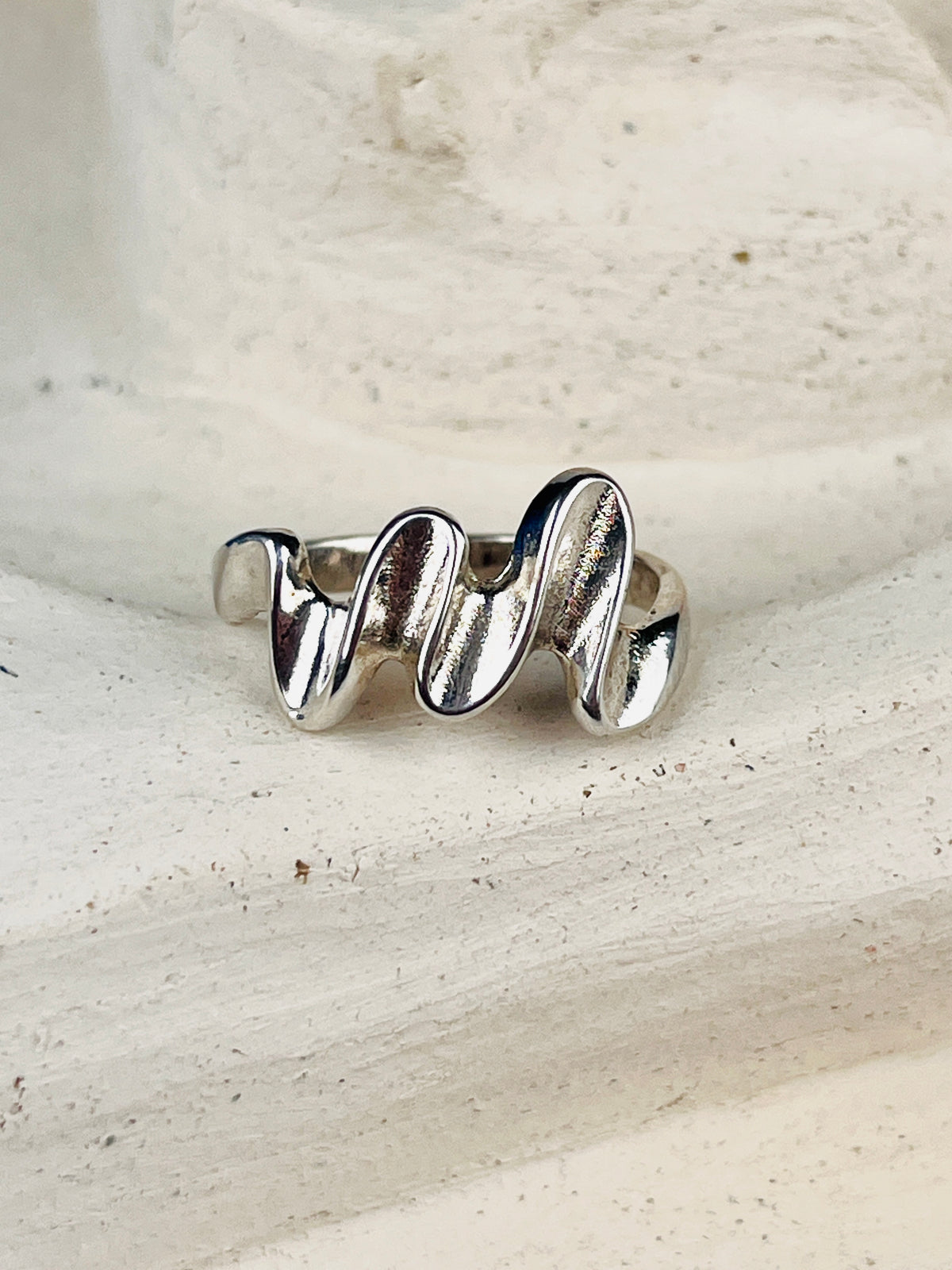 Modernist Sterling Wave Ring