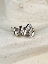 Modernist Sterling Wave Ring